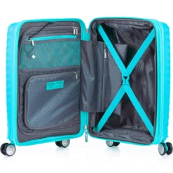 American Tourister Squasem Small/Cabin 55cm Hardside Suitcase Aqua Blue 45745 -Travel Storage Shop lrg 1141