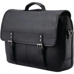Samsonite Classic Leather 15.6" Laptop Flapover Briefcase Black 26040