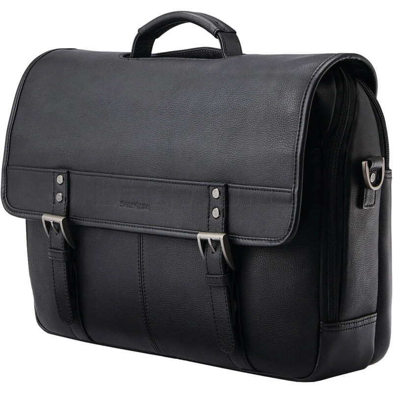 Samsonite Classic Leather 15.6" Laptop Flapover Briefcase Black 26040 1 Samsonite Classic Leather 15.6" Laptop Flapover Briefcase Black 26040