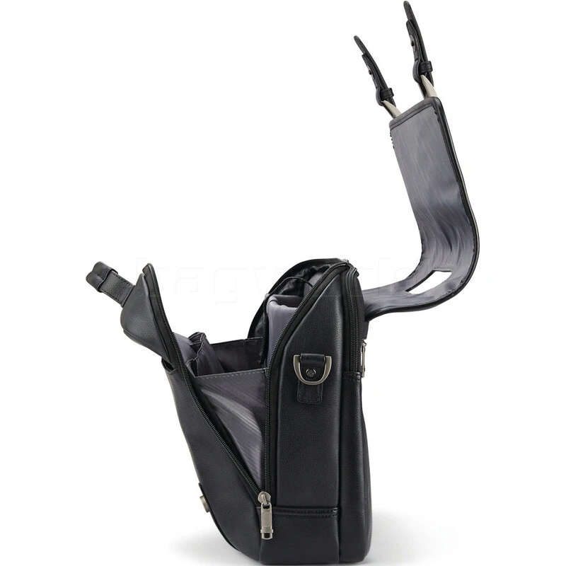 Samsonite Classic Leather 15.6" Laptop Flapover Briefcase Black 26040 4 Samsonite Classic Leather 15.6" Laptop Flapover Briefcase Black 26040 - Image 4