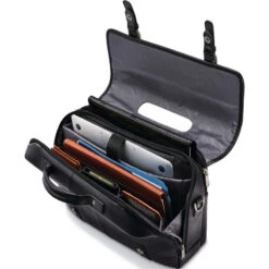 Samsonite Classic Leather 15.6" Laptop Flapover Briefcase Black 26040 10 Samsonite Classic Leather 15.6" Laptop Flapover Briefcase Black 26040 -Travel Storage Shop lrg 127