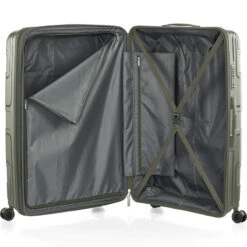 American Tourister Light Max Hardside Suitcase Set Of 3 Khaki 48198, 48199, 48200 With FREE Worldwide USB Charging Adaptor 86350 -Travel Storage Shop lrg 1386