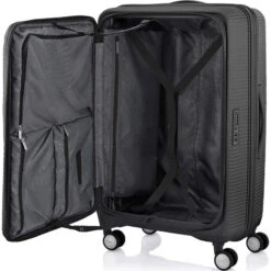 American Tourister Curio Book Opening Large 75cm Hardside Suitcase Black 48234 -Travel Storage Shop lrg 1392