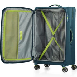 American Tourister Applite 4 Eco Softside Suitcase Set Of 3 Varsity 45822, 45823, 45824 With FREE Worldwide USB Charging Adaptor 86350 -Travel Storage Shop lrg 1403