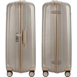 Samsonite Lite-Cube Prime Hardside Suitcase Set Of 3 Matt Ivory Gold 15672, 15675, 15676 With FREE Worldwide USB Charging Adaptor 86350 -Travel Storage Shop lrg 1695