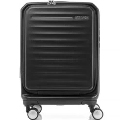 American Tourister Frontec Small/Cabin 14.1” Laptop 54cm Hardside Suitcase Jet Black 43505