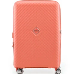 American Tourister Squasem Hardside Suitcase Set Of 3 Bright Coral 45745, 45746, 45747 With FREE Worldwide USB Charging Adaptor 86350