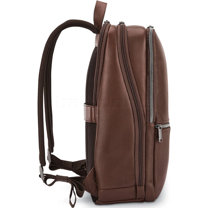 Samsonite Classic Leather 14.1" Laptop & Tablet Slim Backpack Mahogany 26036 2 Samsonite Classic Leather 14.1" Laptop & Tablet Slim Backpack Mahogany 26036 - Image 2