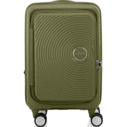 American Tourister Curio Book Opening Small/Cabin 55cm Hardside Suitcase Khaki 48232