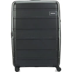 American Tourister Light Max Hardside Suitcase Set Of 3 Black 48198, 48199, 48200 With FREE Worldwide USB Charging Adaptor 86350