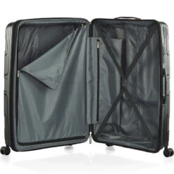 American Tourister Light Max Hardside Suitcase Set Of 3 Black 48198, 48199, 48200 With FREE Worldwide USB Charging Adaptor 86350 -Travel Storage Shop lrg 2270