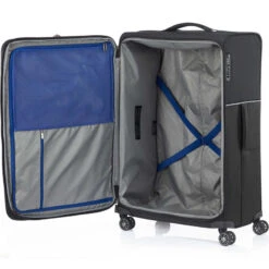 Samsonite 73H Softside Suitcase Set Of 3 Black 38025, 38024, 38021 With FREE Worldwide USB Charging Adaptor 86350 -Travel Storage Shop lrg 2496