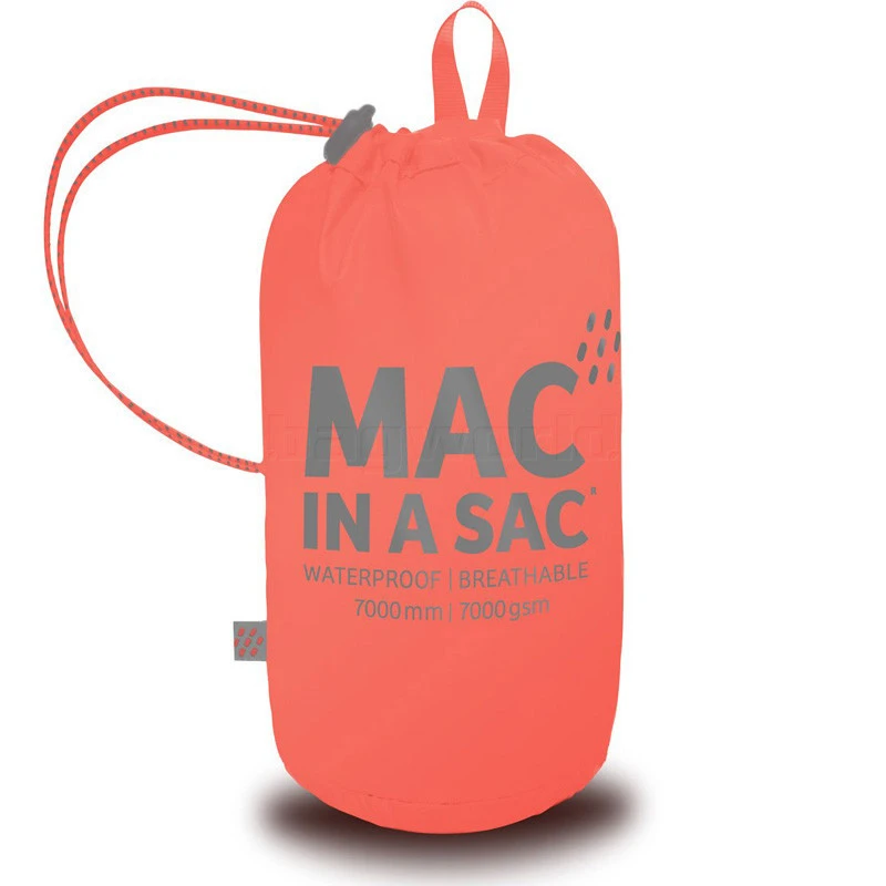 Mac In A Sac Classic Packable Waterproof Unisex Jacket Extra Small Coral JXS 4 Mac In A Sac Classic Packable Waterproof Unisex Jacket Extra Small Coral JXS - Image 4
