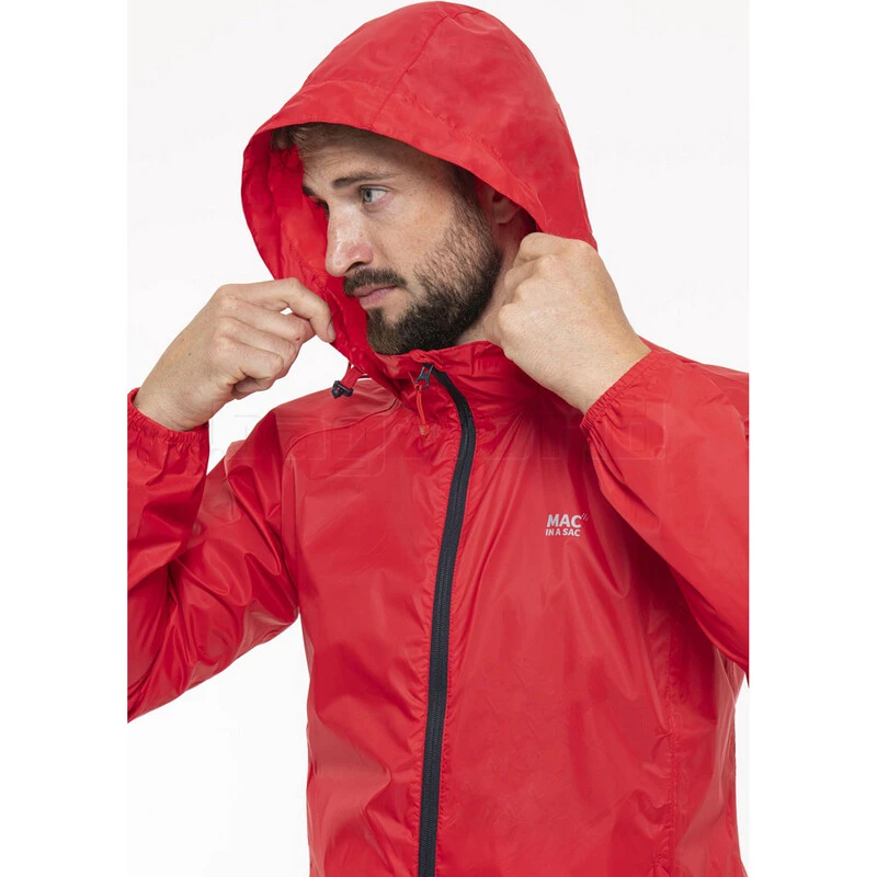 Mac In A Sac Classic Packable Waterproof Unisex Jacket Large Red JL 4 Mac In A Sac Classic Packable Waterproof Unisex Jacket Large Red JL - Image 4