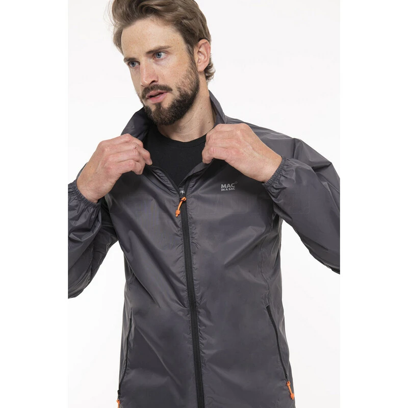 Mac In A Sac Classic Packable Waterproof Unisex Jacket Large Charcoal JL 2 Mac In A Sac Classic Packable Waterproof Unisex Jacket Large Charcoal JL - Image 2