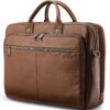 Samsonite Classic Leather 15.6" Laptop & Tablet Toploader Briefcase Cognac 26039