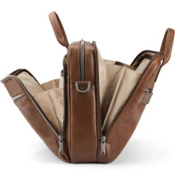 Samsonite Classic Leather 15.6" Laptop & Tablet Toploader Briefcase Cognac 26039 -Travel Storage Shop lrg 310