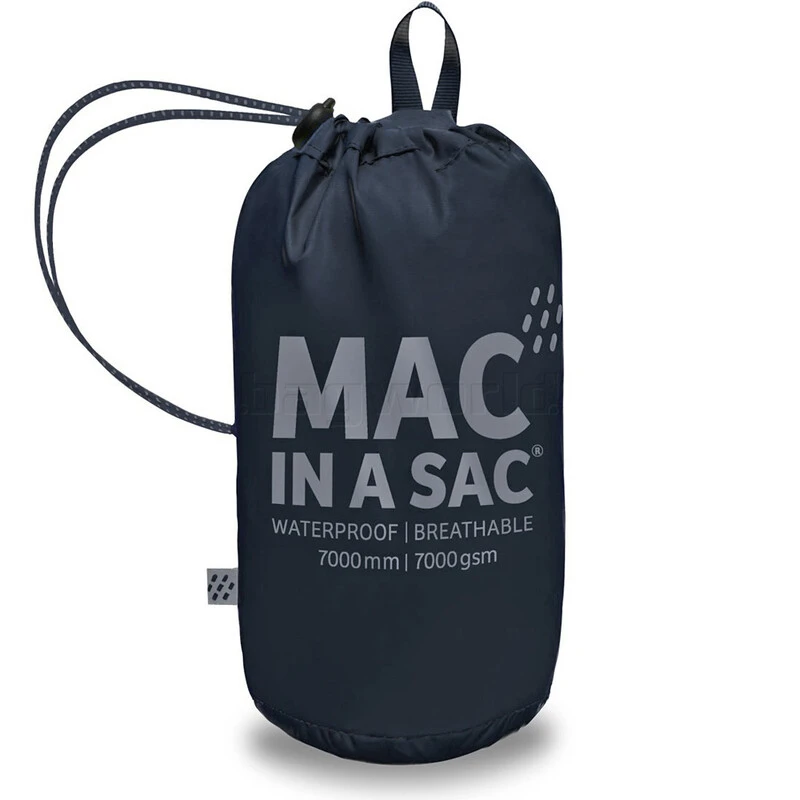 Mac In A Sac Classic Packable Waterproof Unisex Jacket Small Navy JS 4 Mac In A Sac Classic Packable Waterproof Unisex Jacket Small Navy JS - Image 4