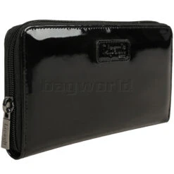 Lipault Plume Vinyl Zip Around Wallet Black 77821