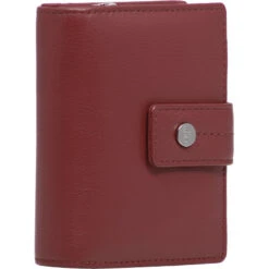 Cellini Ladies' Tuscany Medium Book Leather RFID Blocking Wallet Red W0110 -Travel Storage Shop lrg 3670