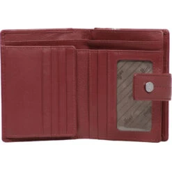 Cellini Ladies' Tuscany Medium Book Leather RFID Blocking Wallet Red W0110 -Travel Storage Shop lrg 3672
