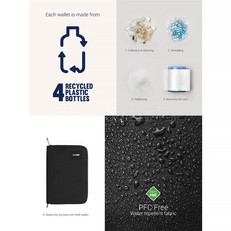 Pacsafe RFIDsafe RFID Blocking Compact Travel Organiser Black 11020 5 Pacsafe RFIDsafe RFID Blocking Compact Travel Organiser Black 11020 - Image 5