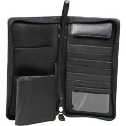 Artex Top Flight Leather Passport Wallet Black 40814 -Travel Storage Shop lrg 3751