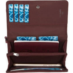 Pacsafe RFIDsafe RFID Blocking Clutch Wallet Merlot 11015 -Travel Storage Shop lrg 3803