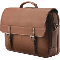 Samsonite Classic Leather 15.6" Laptop Flapover Briefcase Cognac 26040