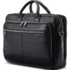 Samsonite Classic Leather 15.6" Laptop & Tablet Toploader Briefcase Black 26039