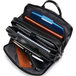 Samsonite Classic Leather 15.6" Laptop & Tablet Toploader Briefcase Black 26039 -Travel Storage Shop lrg 700