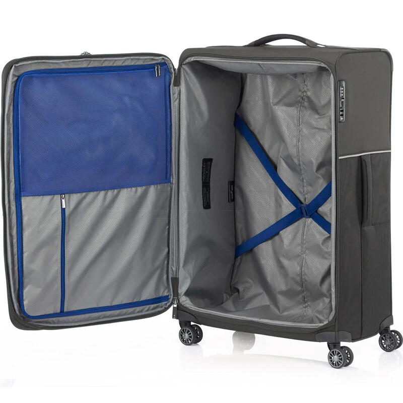 Samsonite 73H Softside Suitcase Set Of 3 Platinum Grey 38025, 38024, 38021 With FREE Worldwide USB Charging Adaptor 86350 5 Samsonite 73H Softside Suitcase Set Of 3 Platinum Grey 38025, 38024, 38021 With FREE Worldwide USB Charging Adaptor 86350 - Image 5